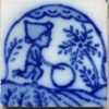 CARREAU DESVRES ANCIEN ENFANT AU CERCEAU TILE