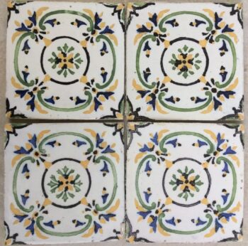 4 CARREAUX ANCIENS DESVRES TILES CARRELAGE