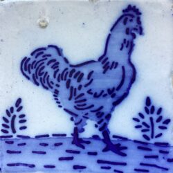 CARREAU DESVRES ANCIEN POULE OU COQ TILE