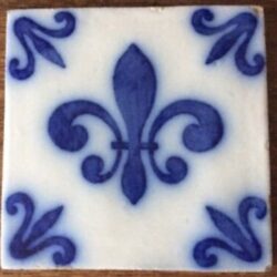 CARRELAGE DESVRES ANCIEN TILE FLEUR DE LYS DÉCO