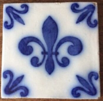 CARRELAGE DESVRES ANCIEN TILE FLEUR DE LYS DÉCO