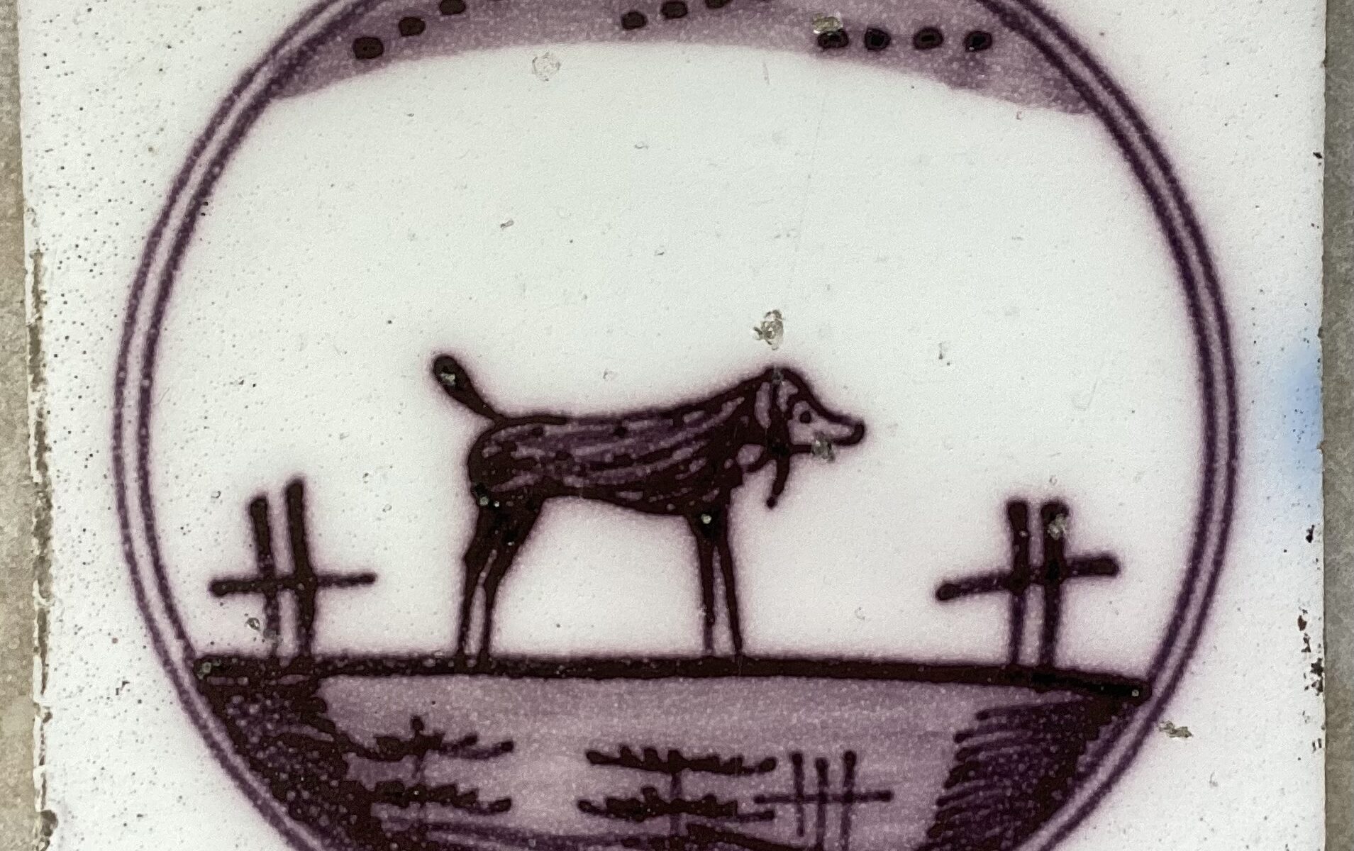 CARREAU DESVRES CHIEN TILE TEGEL AZULEJO