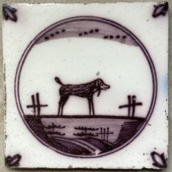 CARREAU DESVRES CHIEN TILE TEGEL AZULEJO