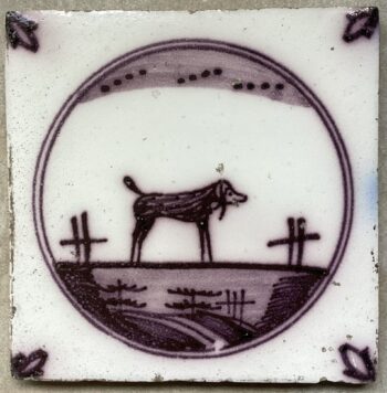 CARREAU DESVRES CHIEN TILE TEGEL AZULEJO