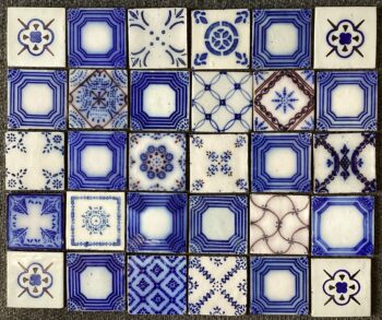 30 CARREAUX DESVRES ANCIENS TILES AZULÉJOS TEGELS DÉCO