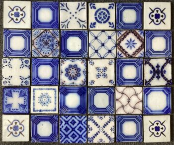 30 CARREAUX DESVRES ANCIENS TILES AZULÉJOS TEGELS DÉCO